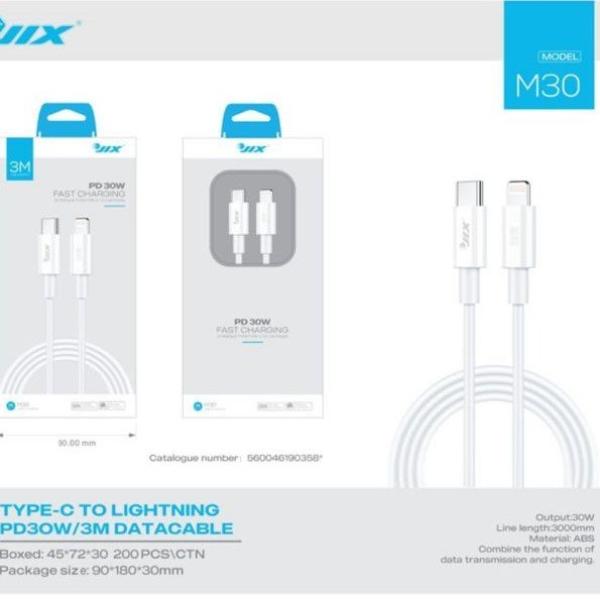 Cabo de Dados Lightning para Type-C 3M – PD 30W