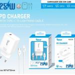 Carregador PD 25W + Cabo Lightning para Type-C