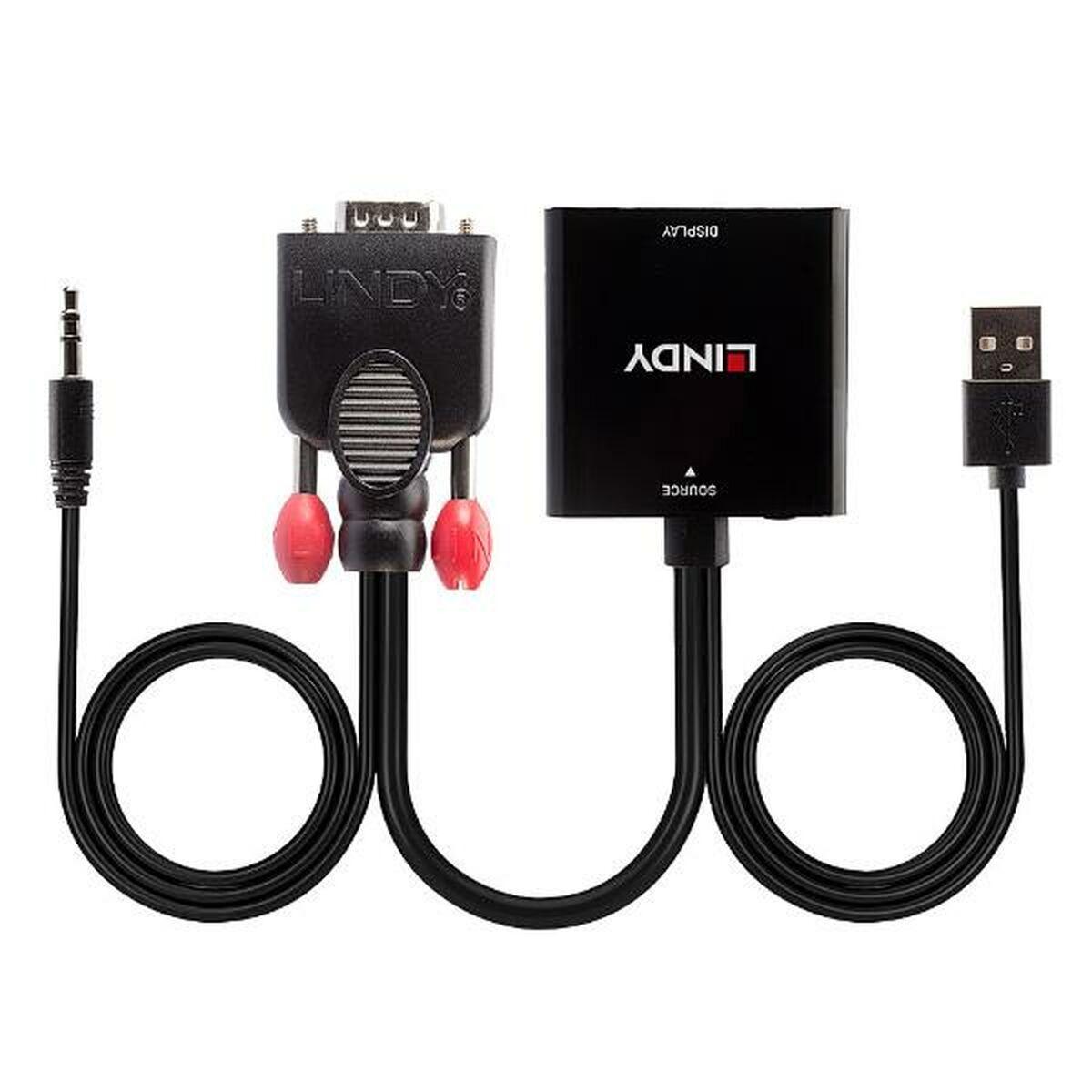 Adaptador VGA para HDMI com Áudio LINDY 38284 Preto