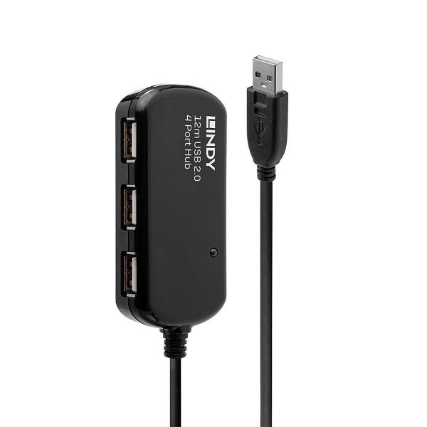 Hub USB LINDY 42783 12 m Preto