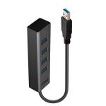 Hub USB LINDY 43324 Preto