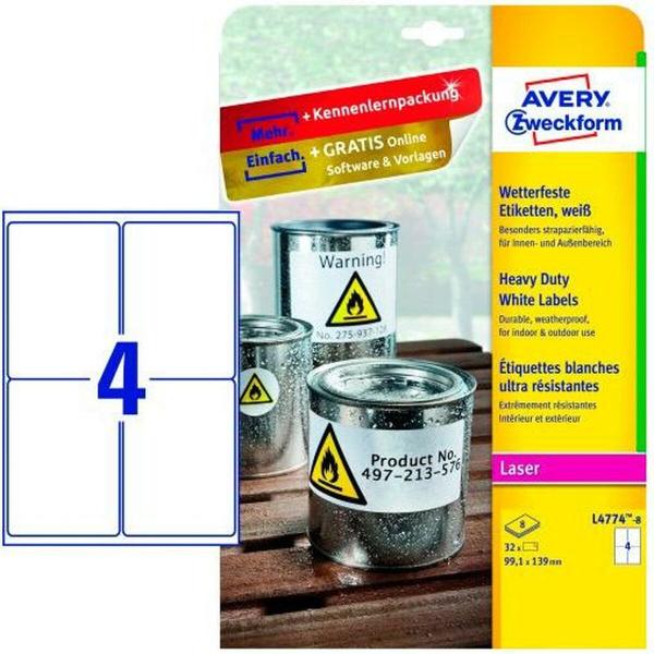 Etiquetas para Impressora Avery L4774-8 Branco