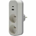 Extensão com 2 tomadas com interruptor QUARX 3680 W