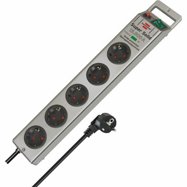 Extensão com 5 Tomadas com Interruptor Brennenstuhl Super-Solid 3600 W (2,5 m)