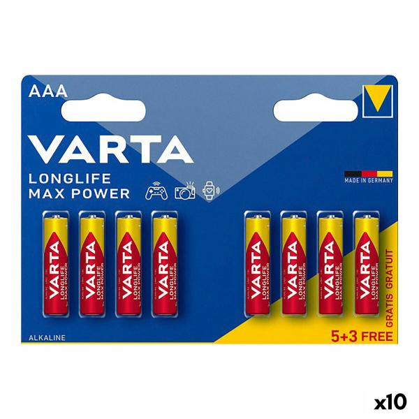 Pilhas Varta longlife max power aaa - lr03 1,5 V AAA (8 Peças) (10 Unidades)