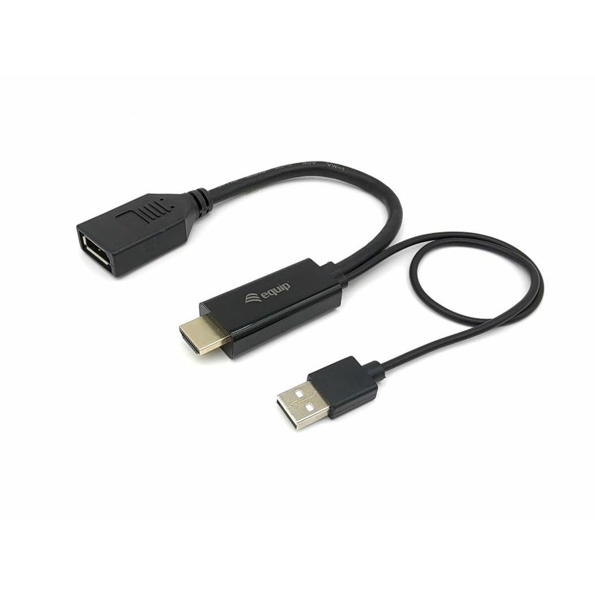 Adaptador HDMI para DisplayPort Equip 119039 Preto 15 cm