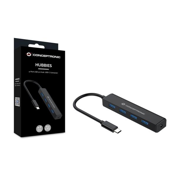 Hub USB Conceptronic CTC4USB3 Preto