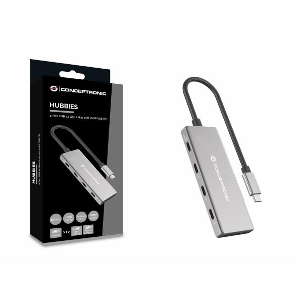 Hub USB Conceptronic 110519607101 Prateado