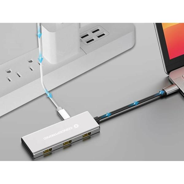 Hub USB Conceptronic 110519707101 Prateado