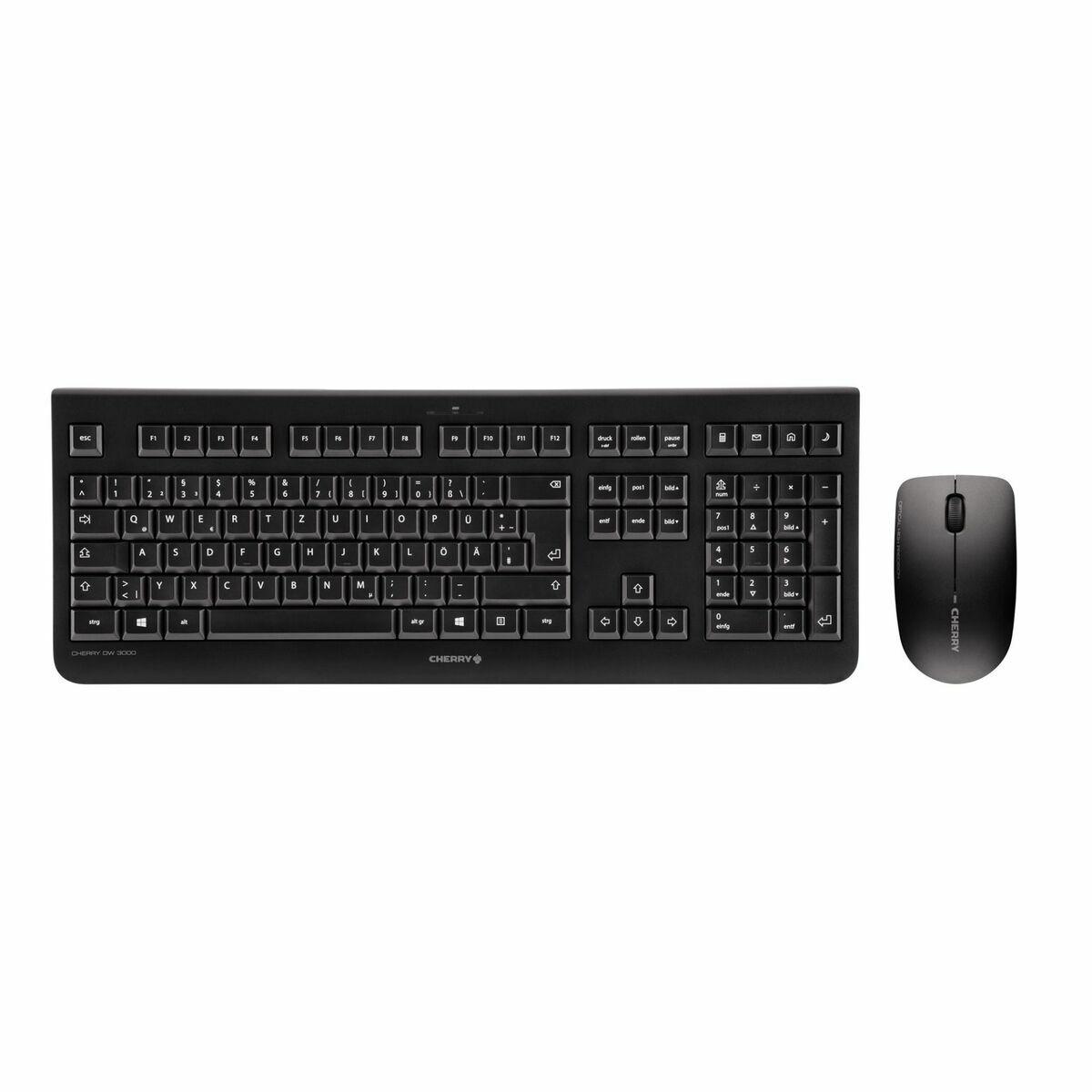 Teclado e Rato sem Fios Cherry JD-0710ES-2 Preto Qwerty espanhol QWERTY