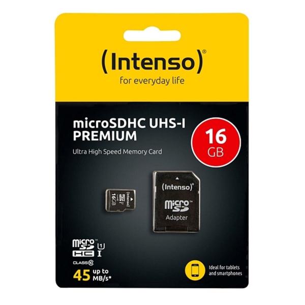 Cartão de Memória Micro SD com Adaptador INTENSO 34234 UHS-I Premium