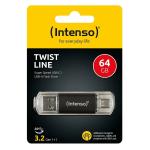 Memória USB INTENSO Twist Line 256 GB Antracite (2 Unidades)