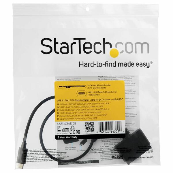 Adaptador USB a SATA para Disco Rígido Startech USB31CSAT3CB 2.5"
