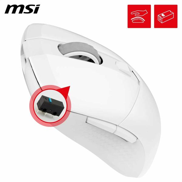 Rato MSI S12-4301440-CLA Branco 8000 dpi