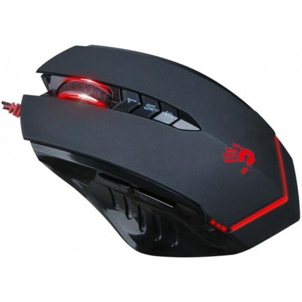 Rato Ótico A4 Tech V8M Preto/Vermelho 3200 DPI