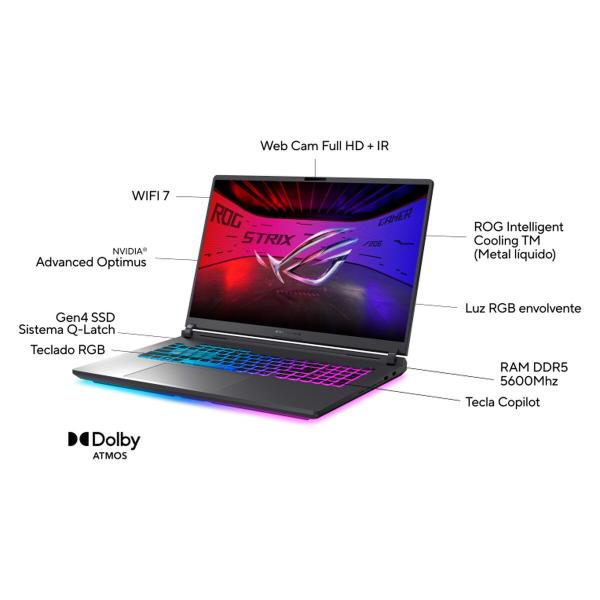 Laptop Asus ROG Strix G18 G815LP-S9034 17" intel core ultra 9 275HX 32 GB RAM 1 TB SSD nvidia geforce rtx 5070 Qwerty espanhol