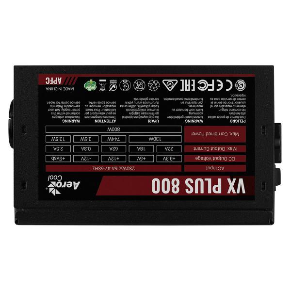 Fonte de Alimentação Aerocool VX PLUS 800 800 W 130 W ATX