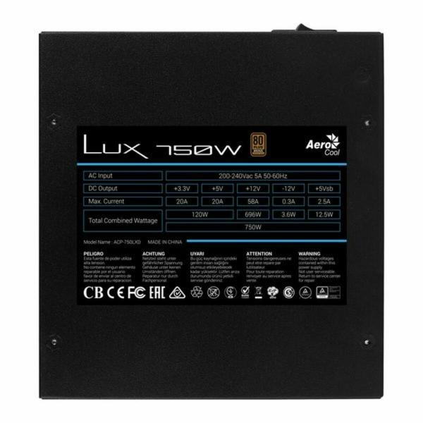 Fonte de Alimentação Aerocool LUX 750W 750W ATX 750 W 80 Plus Bronze