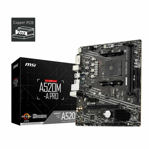 Placa Mãe MSI A520M-A PRO mATX AM4     AMD AM4  