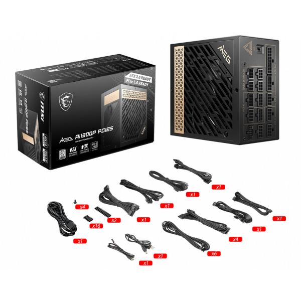 Fonte de Alimentação MSI MEG AI1300P PCIE5 1300 W 130 W 80 Plus Gold