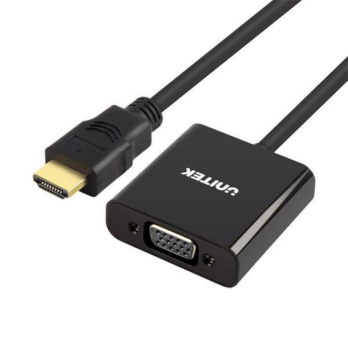 Adaptador HDMI para VGA com Áudio Unitek Y-6333 Preto