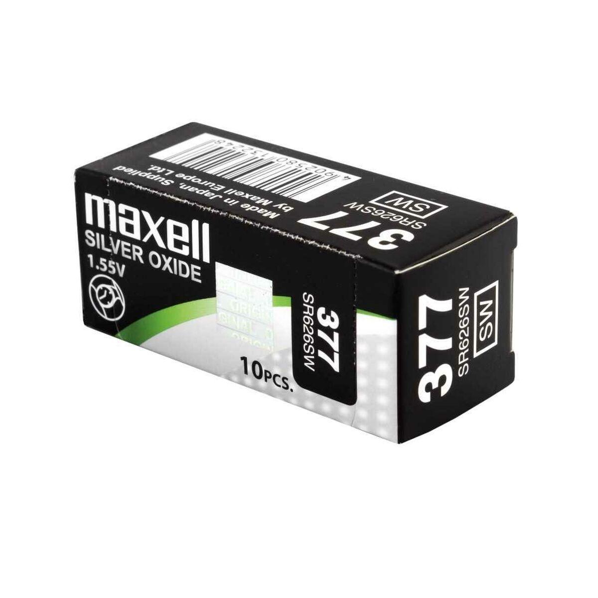 Pilhas de botão Maxell SR626SW 377 1,55 V Pilhas de Botão
