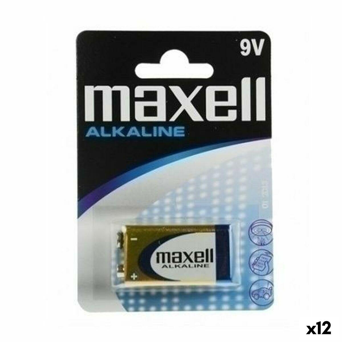 Pilha Alcalina Maxell 9 V 6LR61 (12 Unidades)