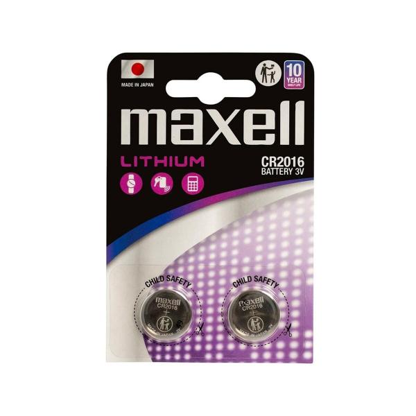 Pilha de Lítio Maxell CR2016 90 mAh 3 V (2 Unidades)