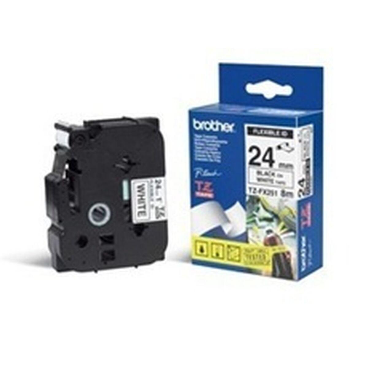 Tinteiro de Tinta Original Brother TZEFX651 Amarelo Preto/Amarelo