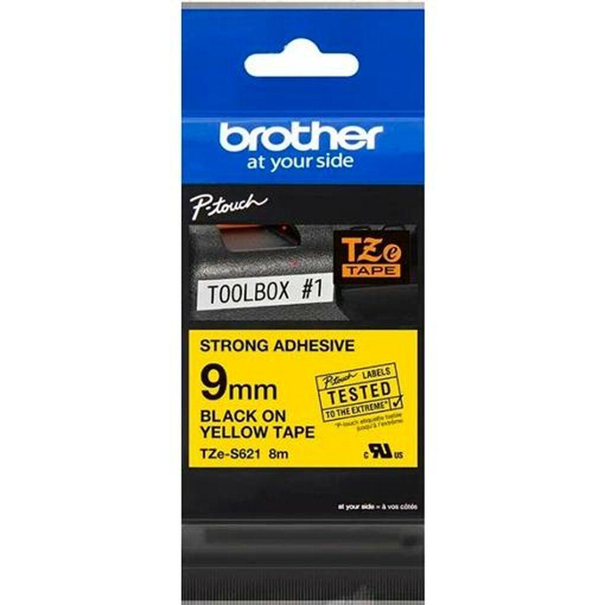 Fita de impressora de agulhas original Brother TZeS621 Preto/Amarelo