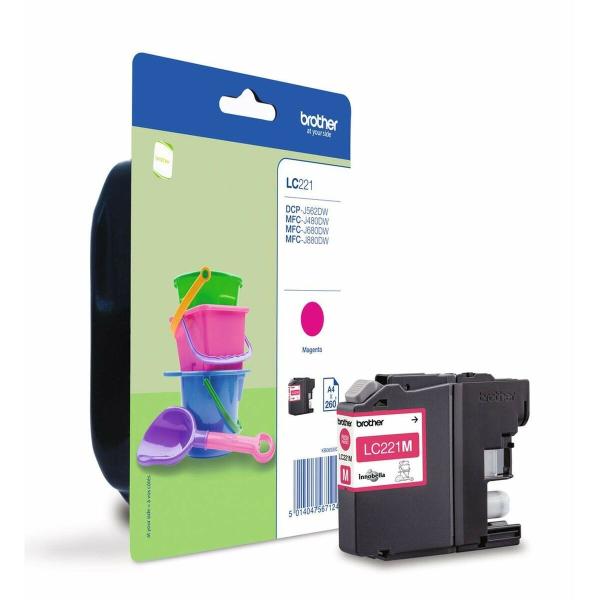 Tinteiro de Tinta Original Brother LC-221M Azul Magenta