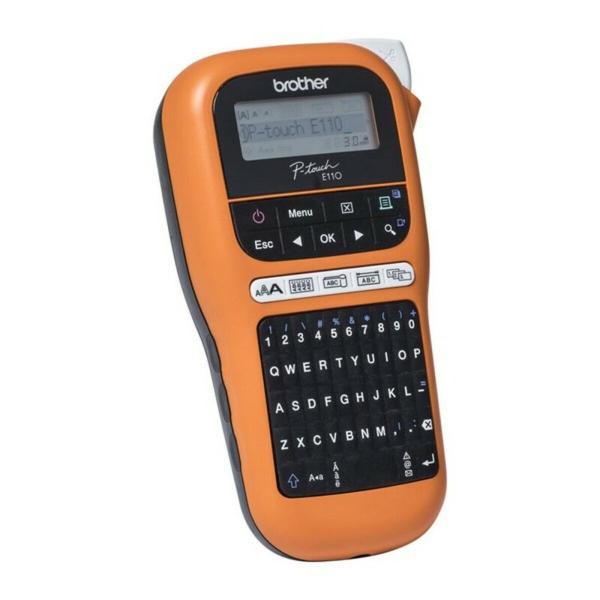 Máquina Rotuladora Elétrica Portátil Brother PTE110VP LCD Laranja Preto/Laranja