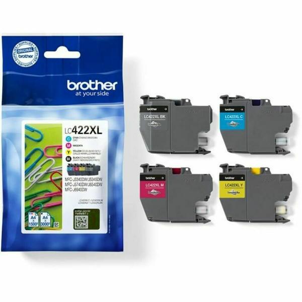 Tinteiro de Tinta Original Brother LC422XLVAL Multicolor Preto/Ciano/Magenta/Amarelo