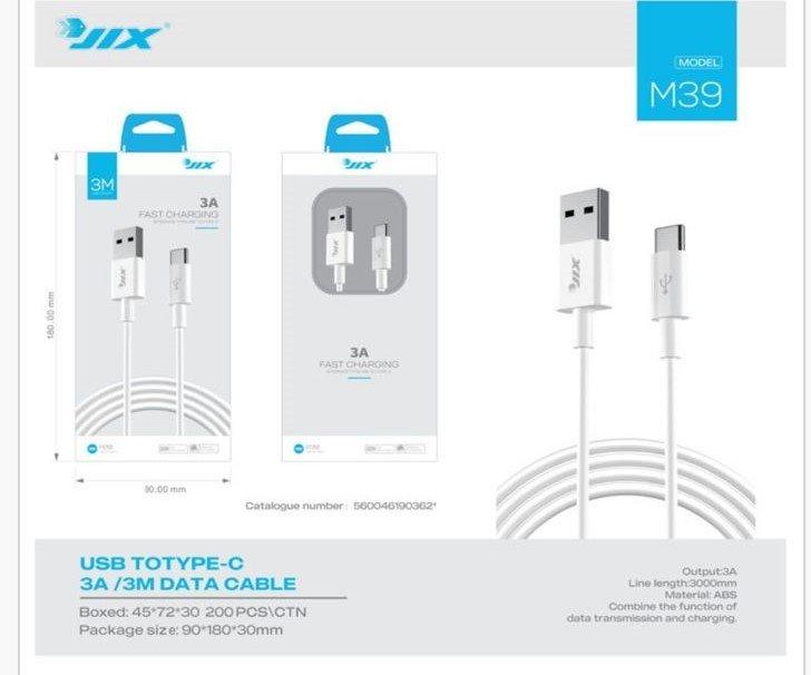 Cabo de Dados USB para Type-C (3M) – 3A