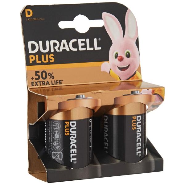 Pilhas Alcalinas LR20 DURACELL Plus Power  D
