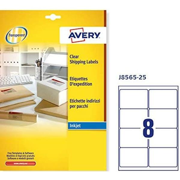 Etiquetas adesivas Avery 99,1 x 67,7 mm Transparente