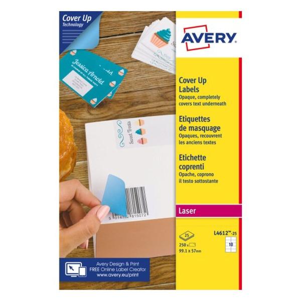 Adesivos/Etiquetas Avery 99,1 x 57 mm Branco 25 Folhas