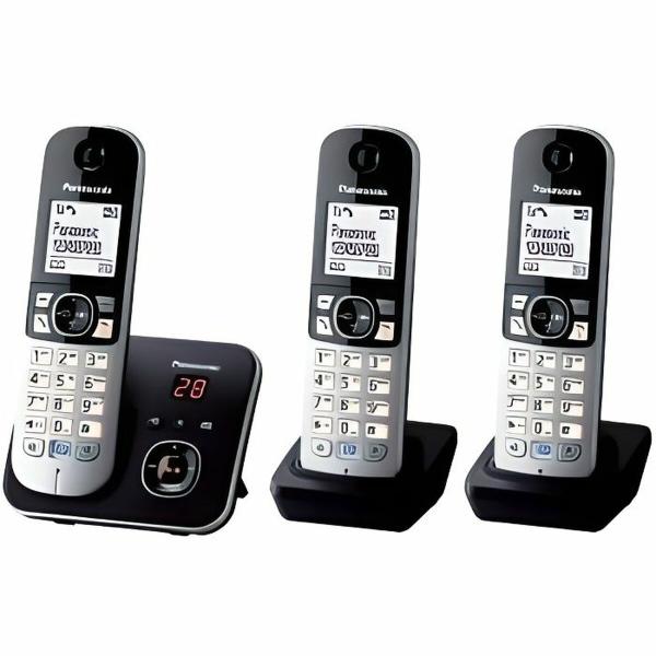 Telefone sem fios Panasonic KX-TG6823 Branco Preto Preto/Prateado