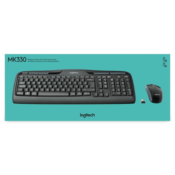 Teclado e Rato Logitech Wireless Combo MK330 Preto Qwerty US