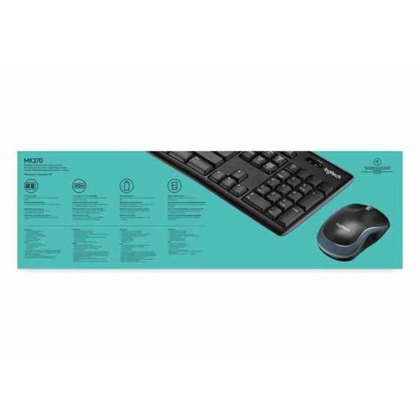 Teclado e Rato Logitech LGT-MK270-US Preto QWERTY Qwerty US