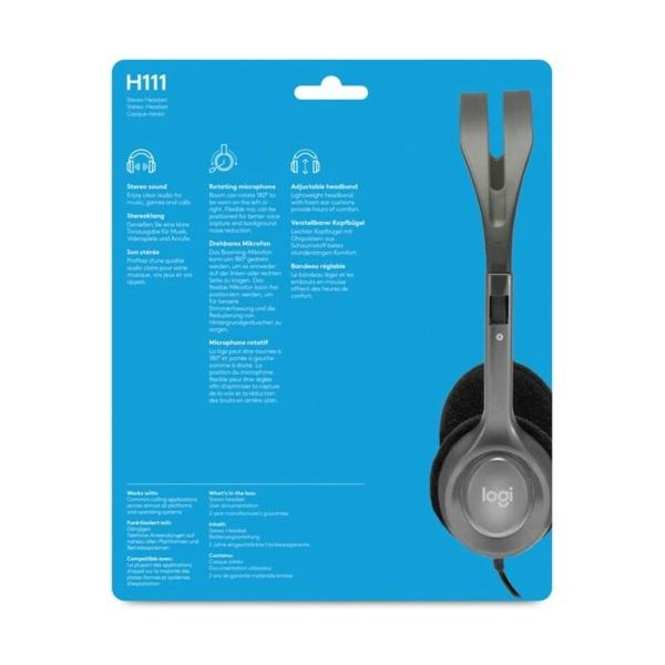 Auriculares com microfone Logitech 981-000593 Cinzento