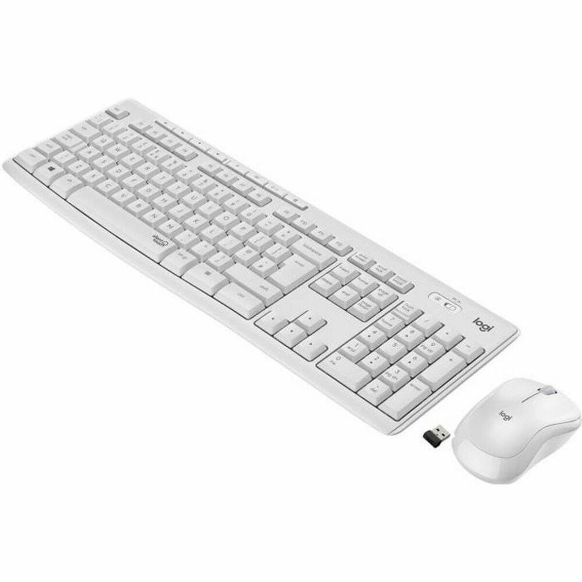 Teclado e Rato sem Fios Logitech MK295 Branco Francês AZERTY