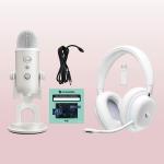 Auriculares com microfone Logitech G735 Branco Azul/Branco
