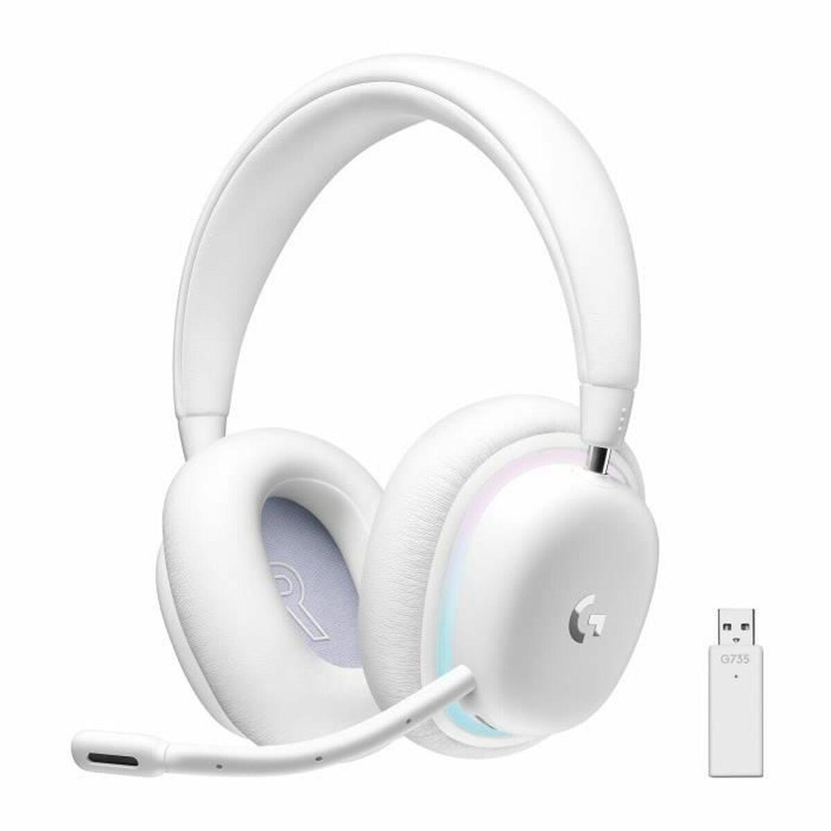 Auriculares com microfone Logitech G735 Branco Azul/Branco