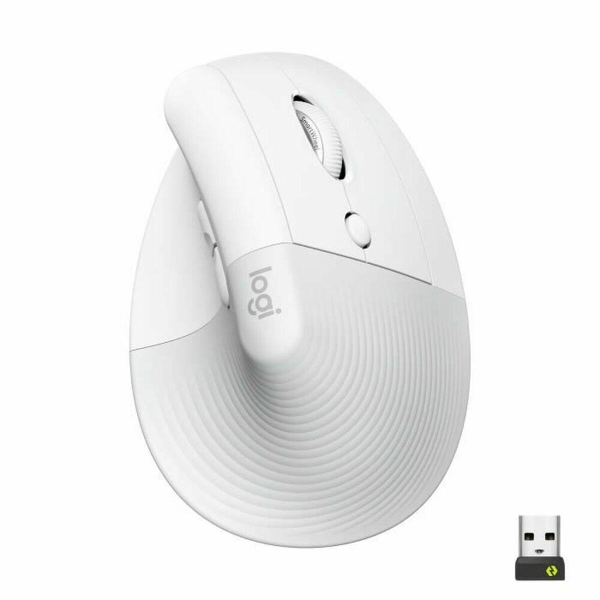 Rato Logitech Lift Branco Ergonómico 4000 dpi
