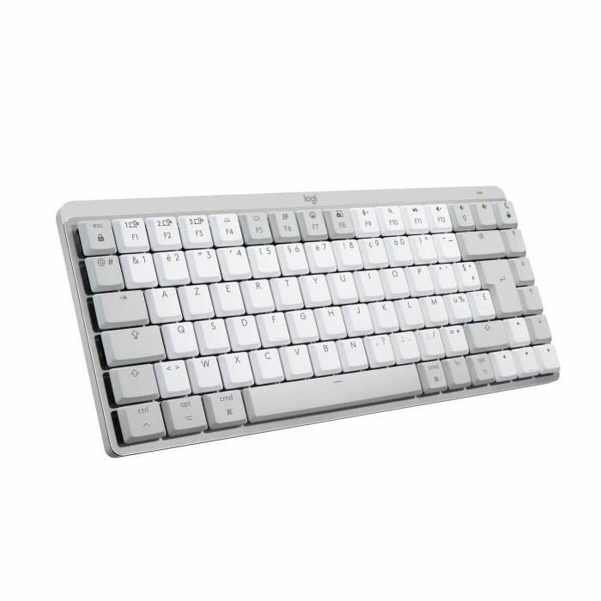 Teclado sem Fios Logitech MX Mini Mechanical for Mac Branco Branco/Cinzento Francês AZERTY