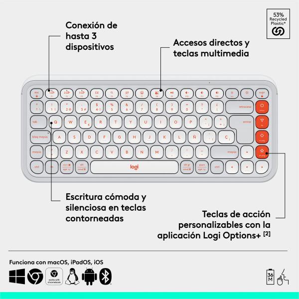 Teclado Logitech 920-013069 Branco