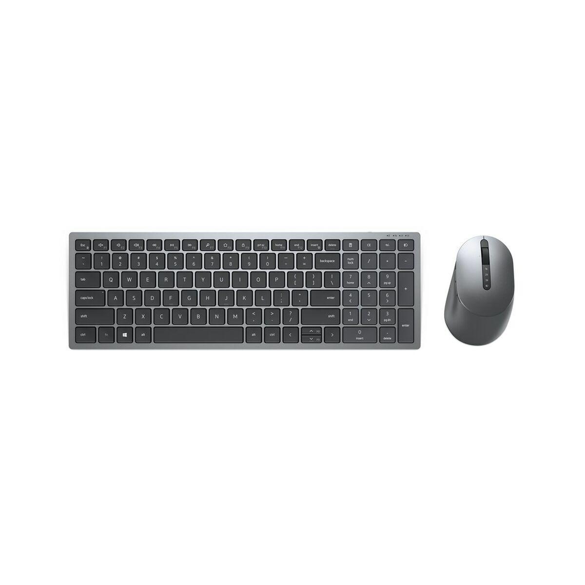 Teclado e Rato Dell 580-AIWM Preto Cinzento Titânio Monocromática QWERTY Qwerty US