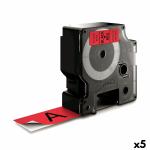 Cinta laminada para máquinas rotuladoras Dymo D1 53717 24 mm LabelManager™ Vermelho Preto (5 Unidades)