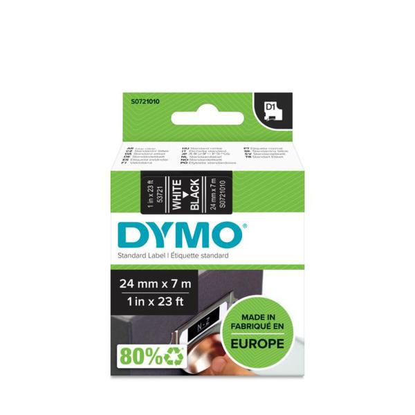 Cinta laminada para máquinas rotuladoras Dymo D1 53721 24 mm LabelManager™ Branco Preto (5 Unidades)